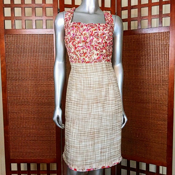 Kay Unger Dresses & Skirts - 🆕Kay Unger Floral Tweed Sleeveless Dress NWT